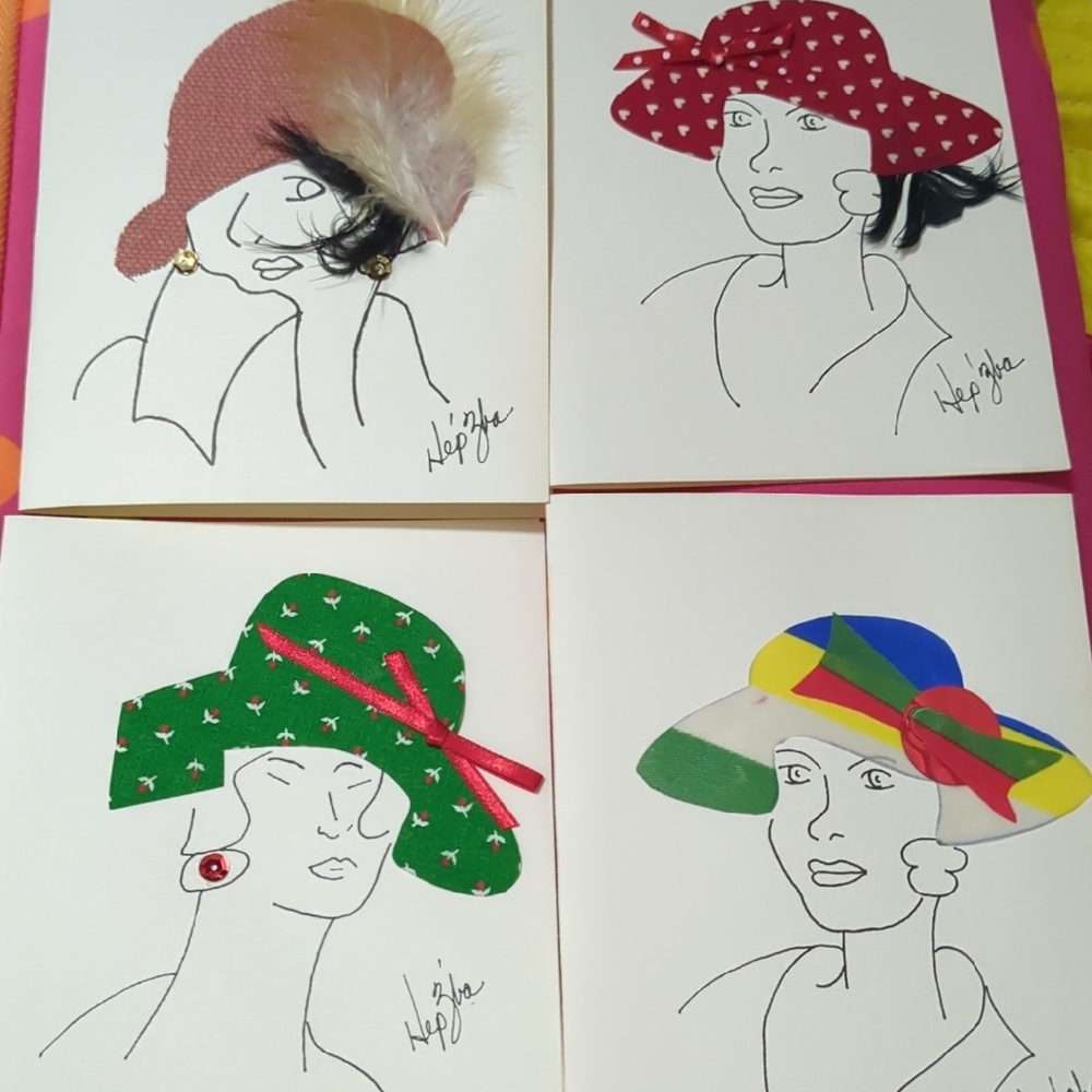 Elegant Red and Green Women's Hat Collection